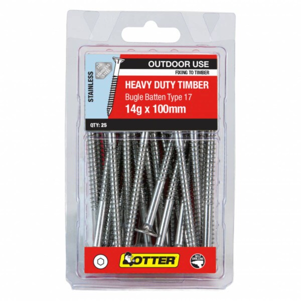 Bugle Batten S Steel 304 COARSE 12G X 50MM 25 Pack